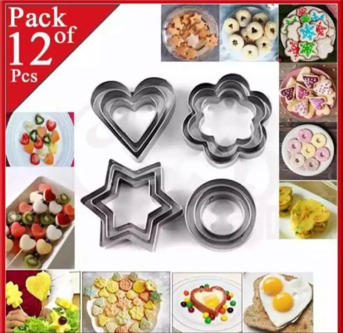12 Pcs Stainless Steel Cookie Cutter Set